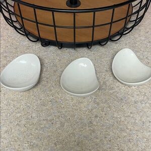 Set of Three White Ceramic Dishes